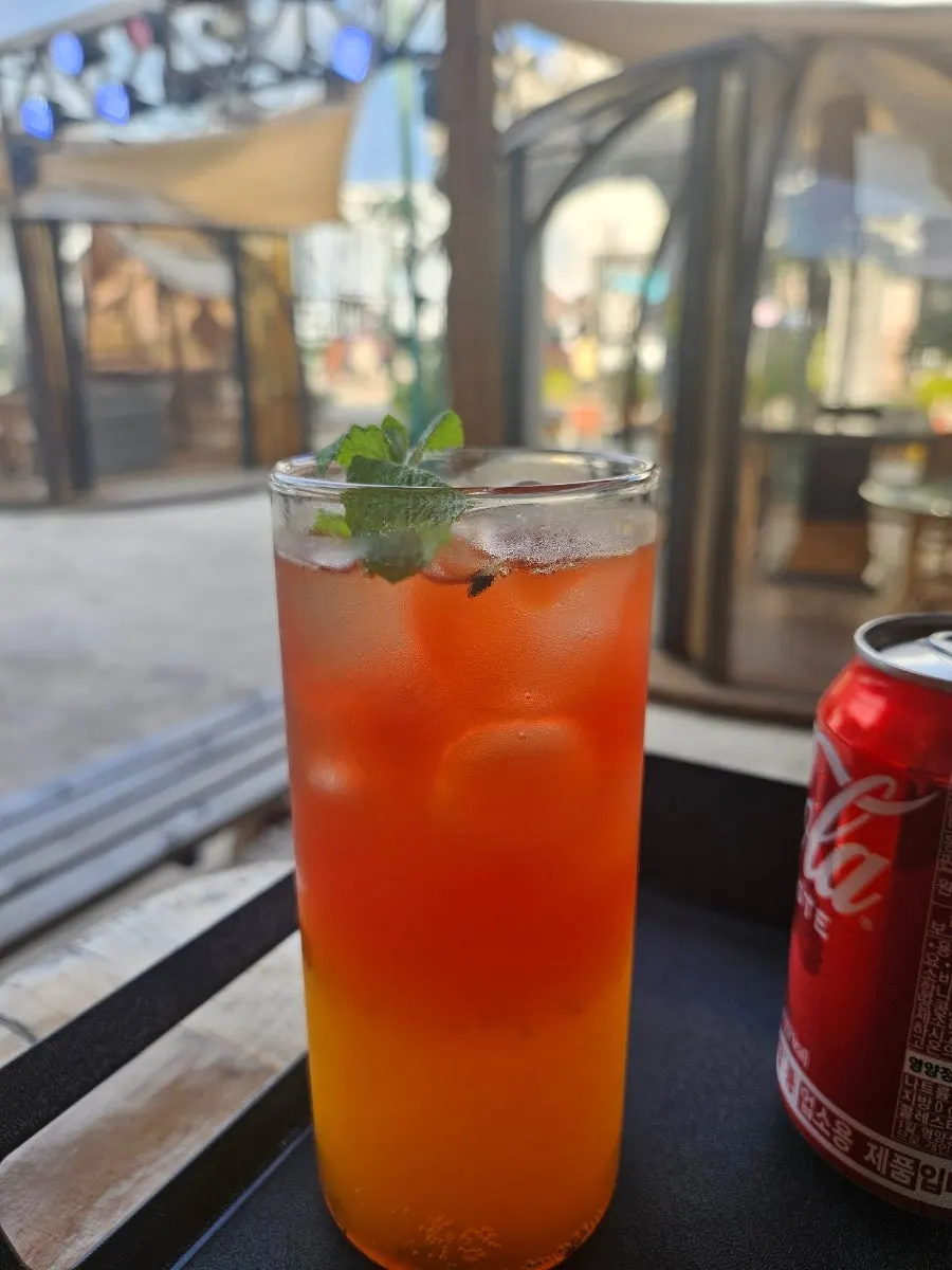The passionfruit ade ordered alongside the meal