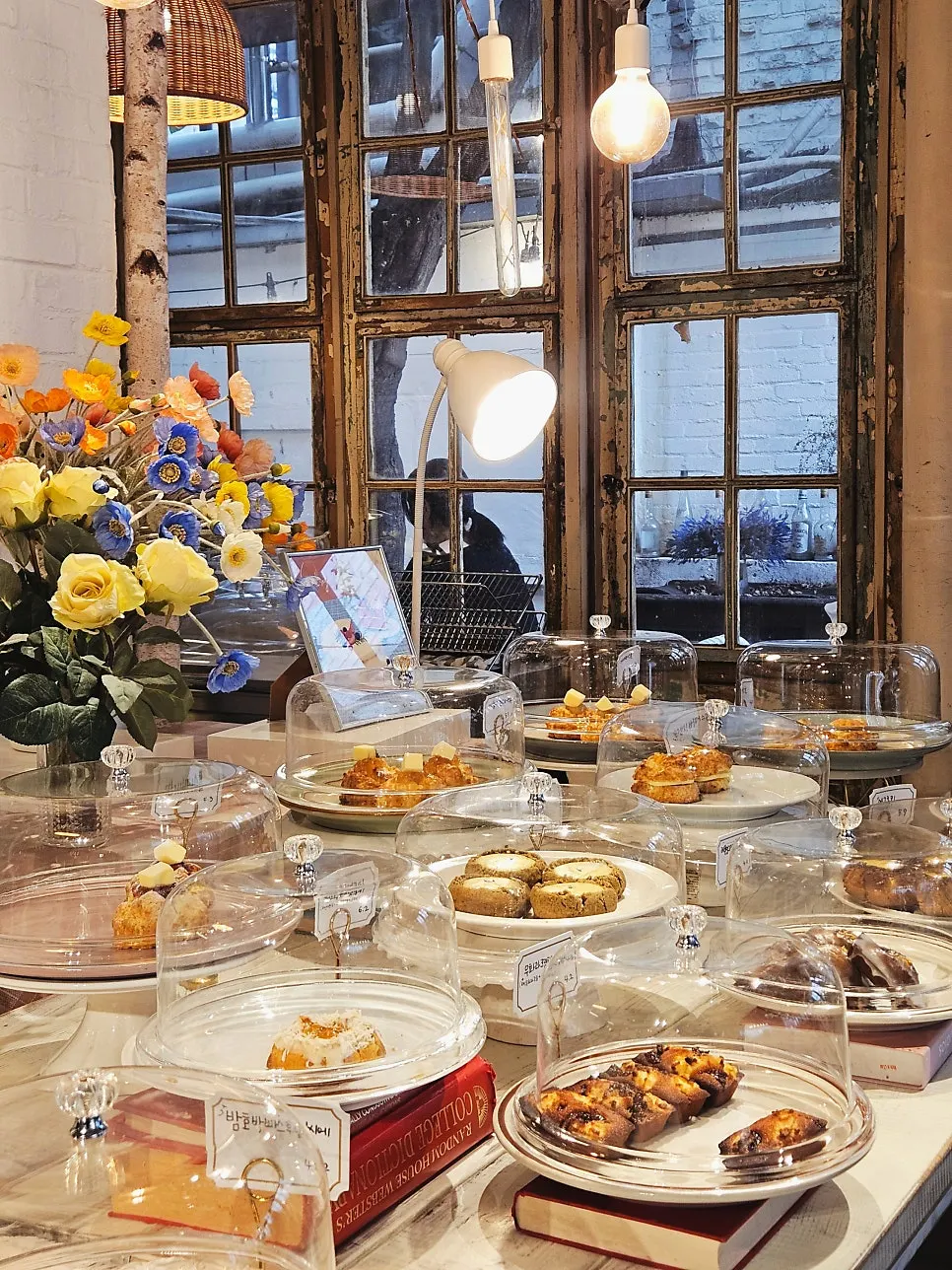Dessert display case at Something About Coffee