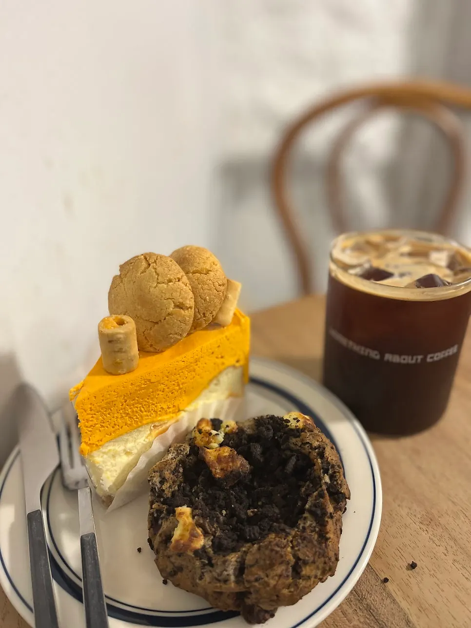 Cross-section of a dense-textured cake