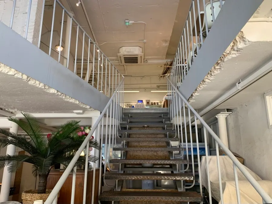 1st floor interior with baking room visible