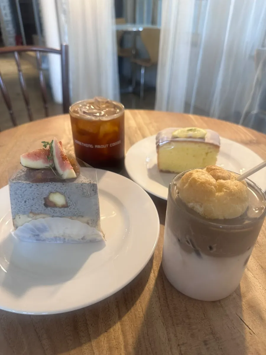 Café seating with a different mood on each floor