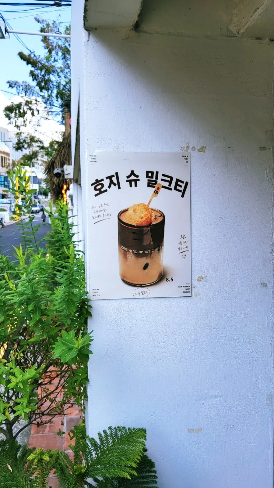 Signature hojicha choux milk tea