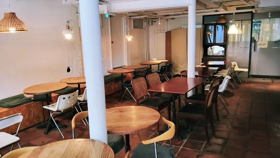 Interior of the 1st floor at Something About Coffee
