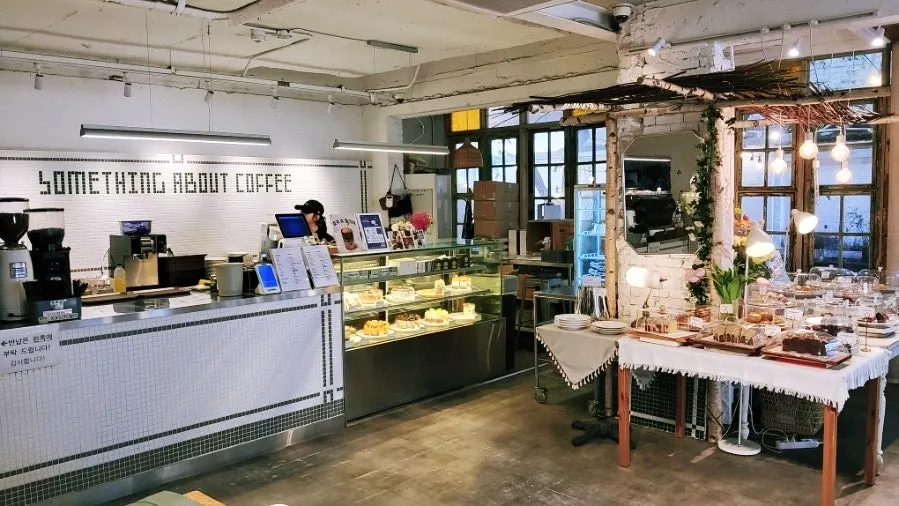 2nd floor counter with desserts on display