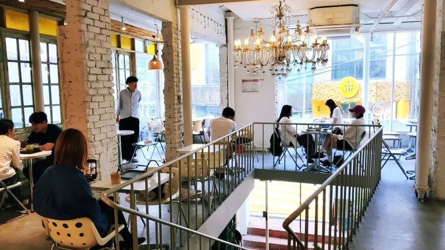 2nd floor interior seating at Something About Coffee