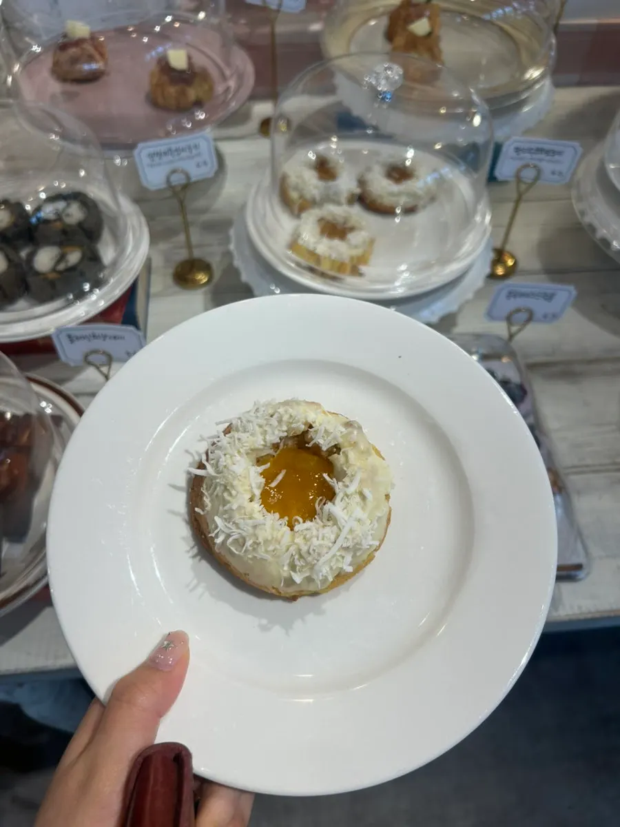 Pineapple coconut cookie plated on a dish