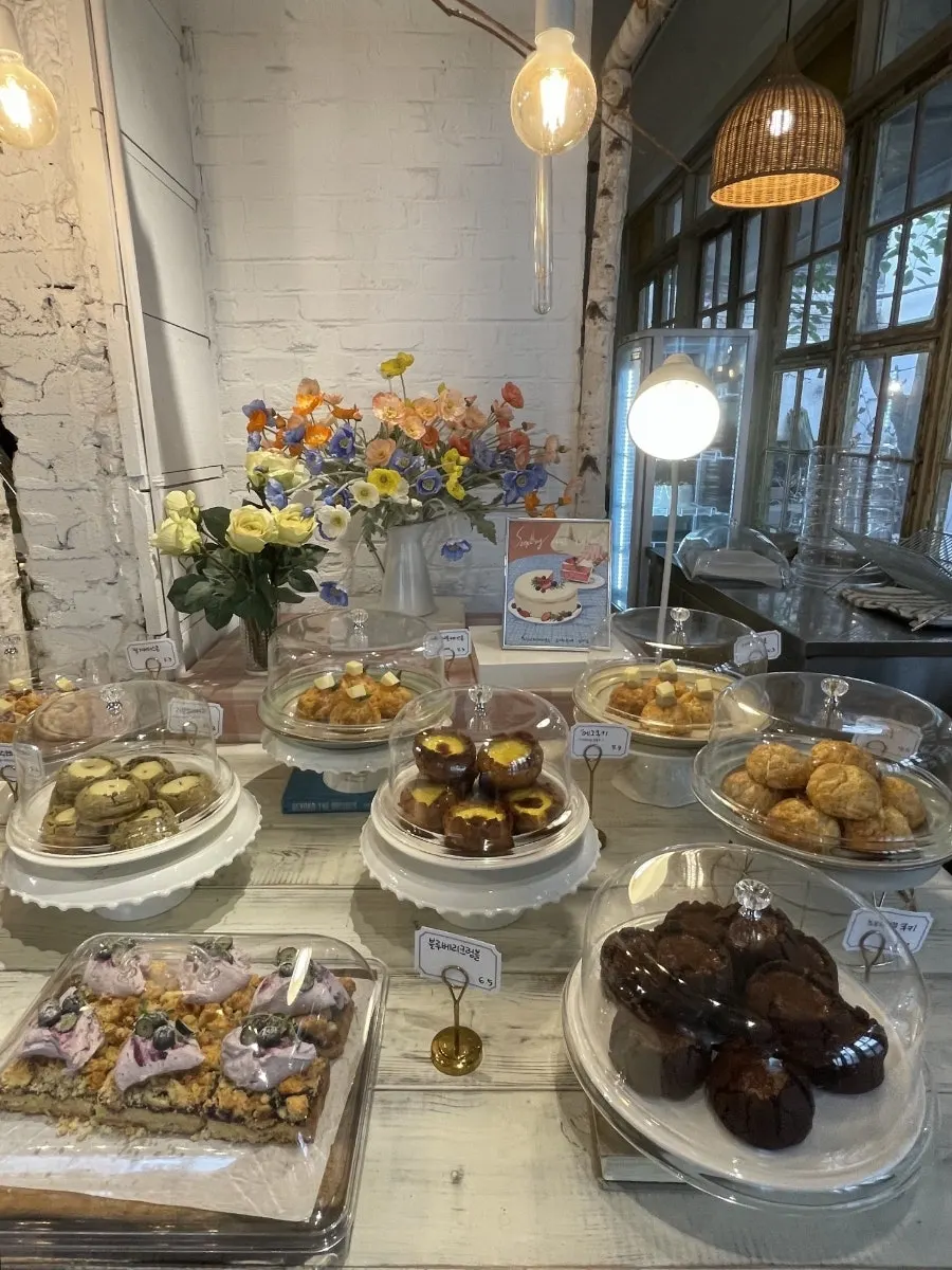 Full view of the baked goods display at Something About Coffee