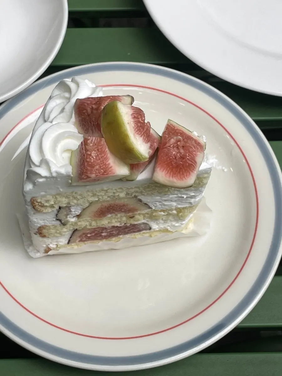 Fig fresh cream cake topped with seasonal figs
