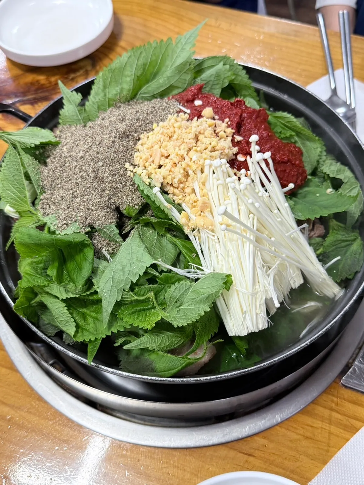 Gamjatang loaded with generous bone pieces