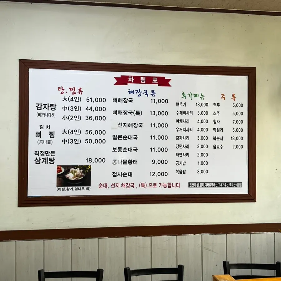 오래된 동네 식당 분위기의 감자탕 노포 외관