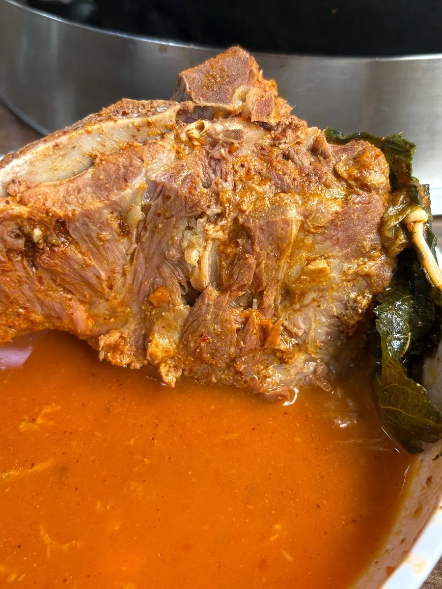 A piece of meat pulled off the bone