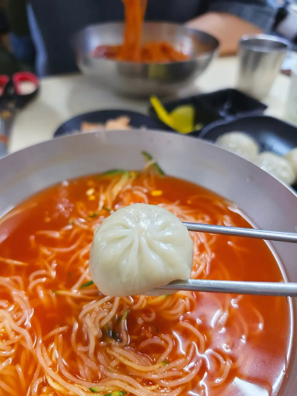 Warm dumplings on a plate