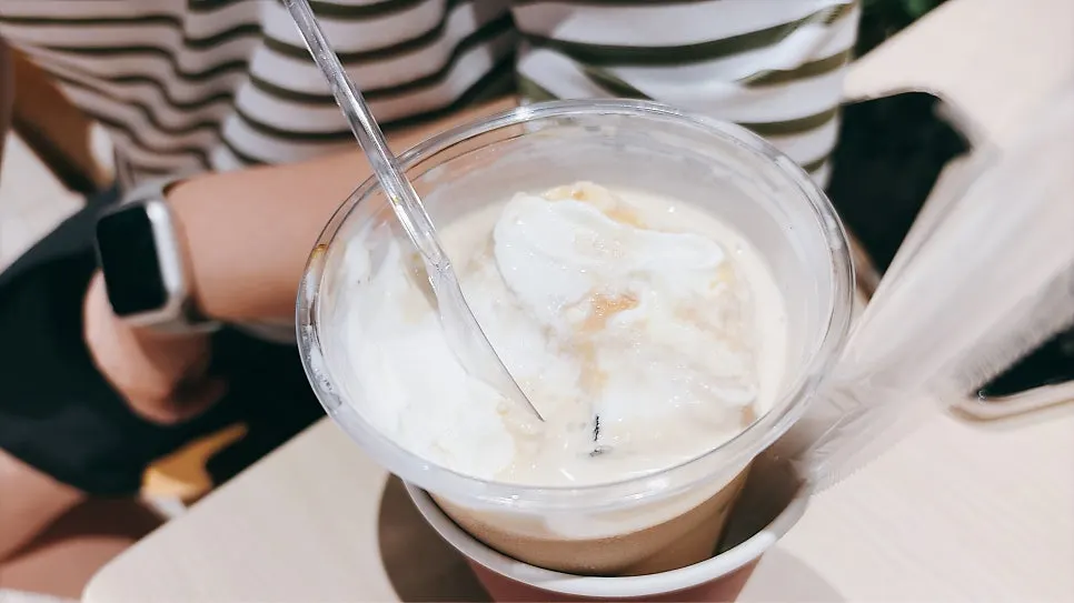 Rich espresso and vanilla ice cream combination