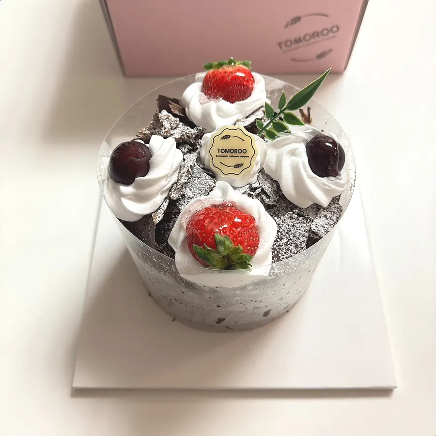 분홍색 토모루 케이크 상자 포장