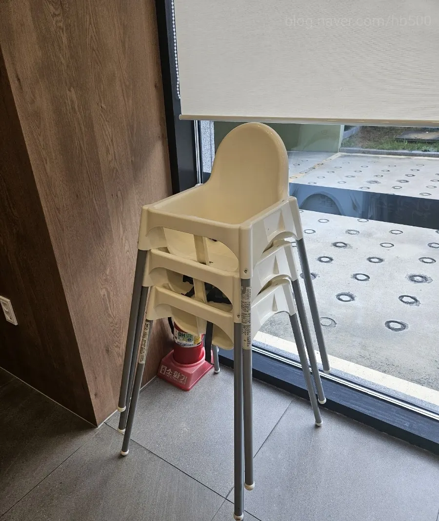A high chair set up in the restaurant