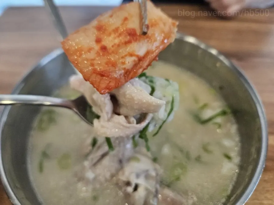 A spoonful of the broth