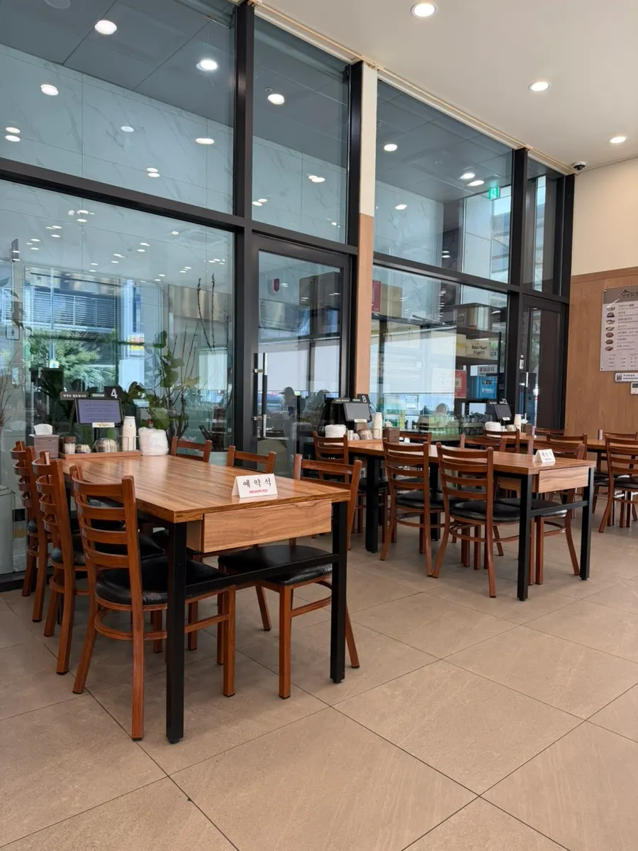 Spacious restaurant interior with weekend lunch customers