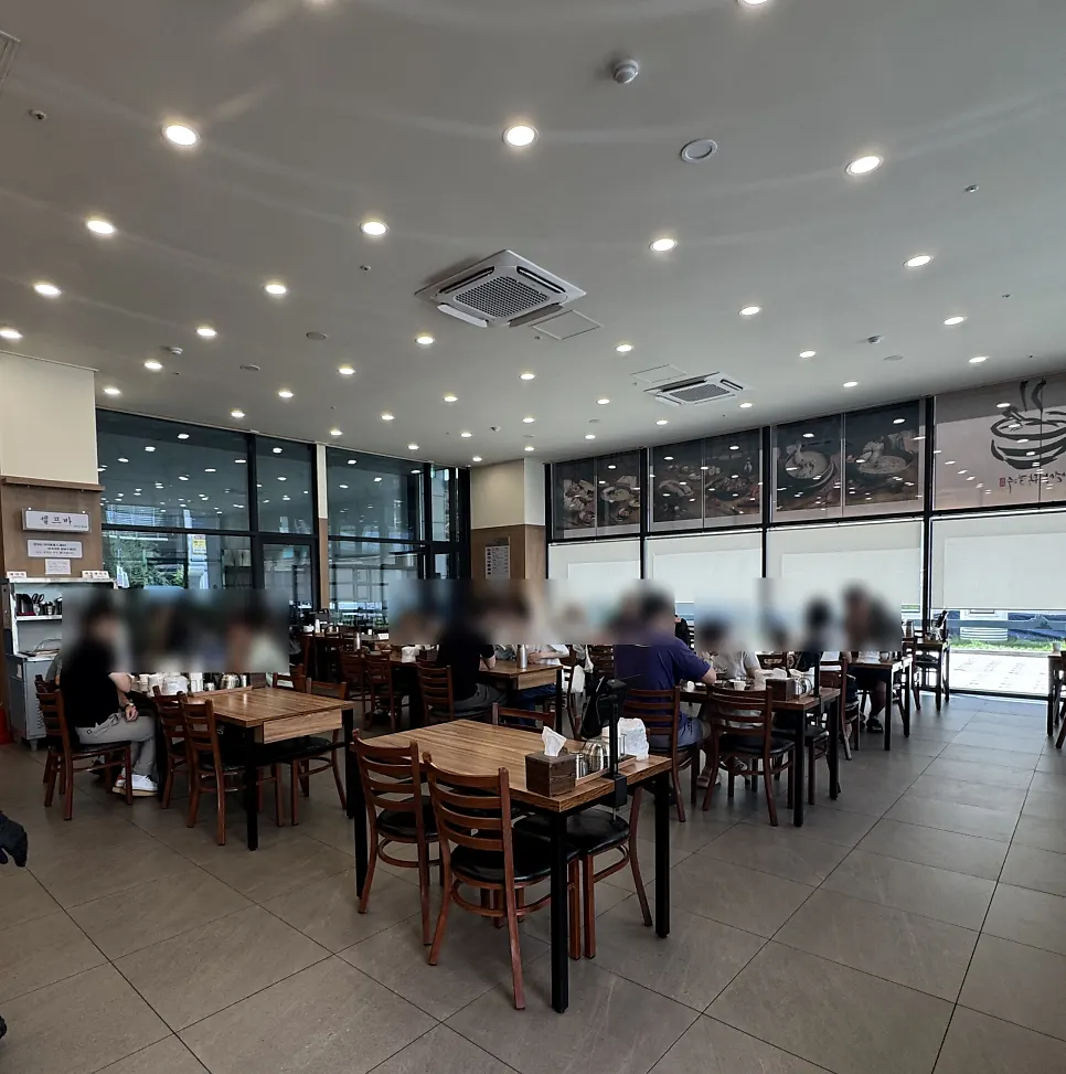 Spacious, clean seating inside the restaurant
