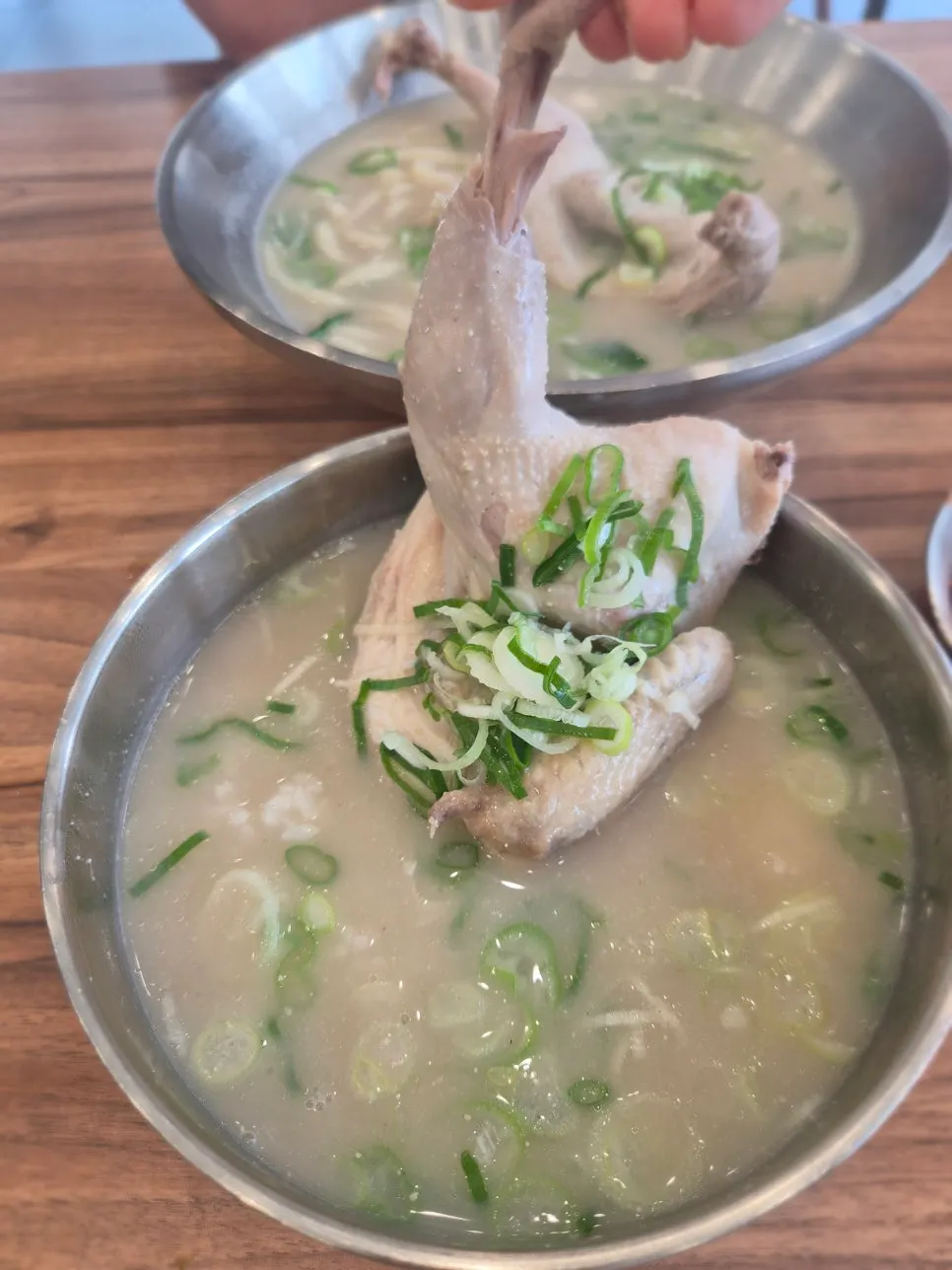 Chicken kalguksu noodles cooked fresh every 15 minutes