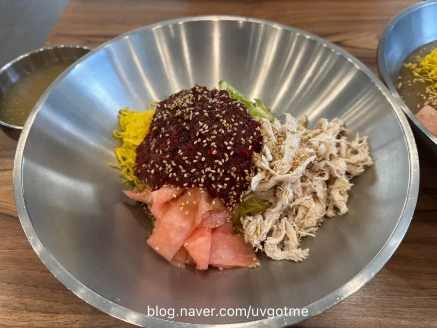 A bowl of chogye guksu in tangy broth