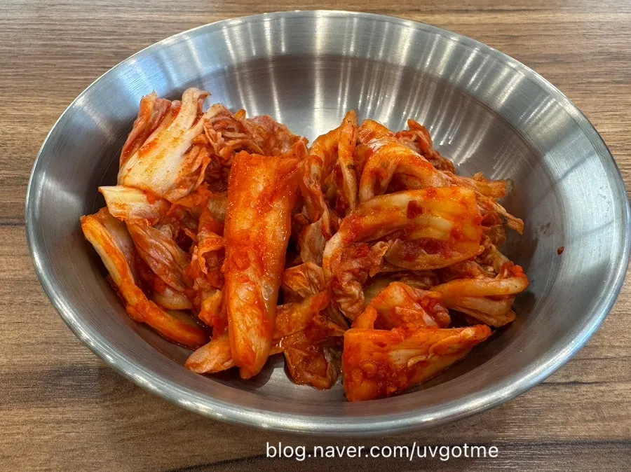 Kimchi plate eaten alongside the noodles