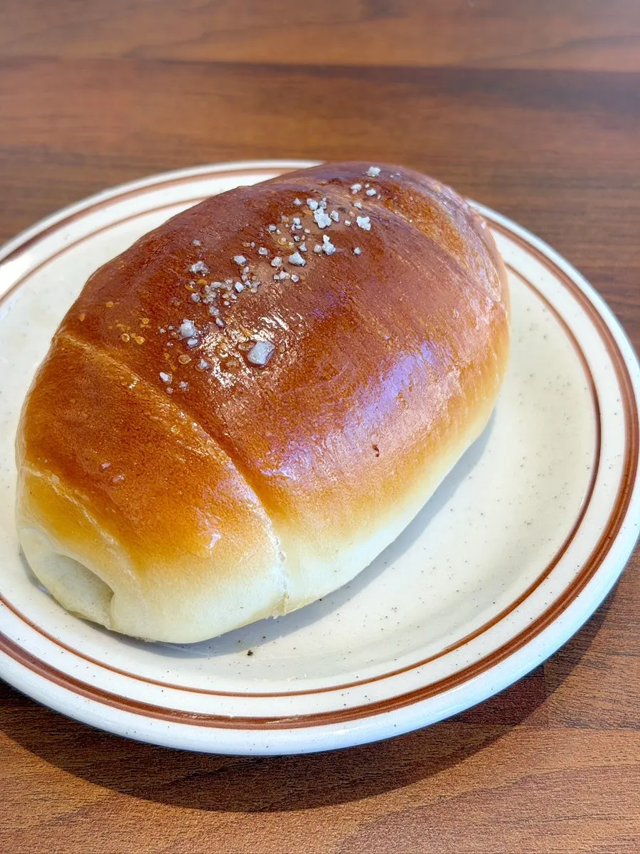 Cozy Bear's salt bread showing its crispy bottom