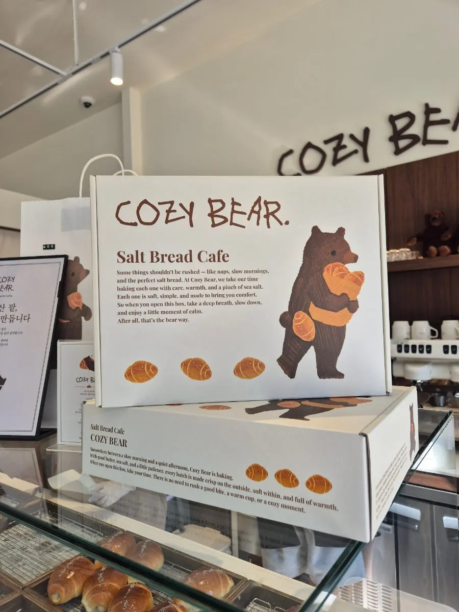 Indoor seating at Cozy Bear café