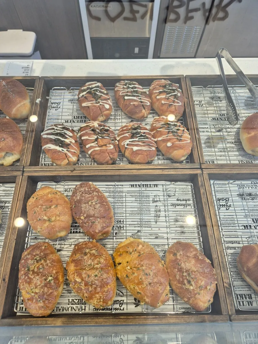 Various salt breads on display