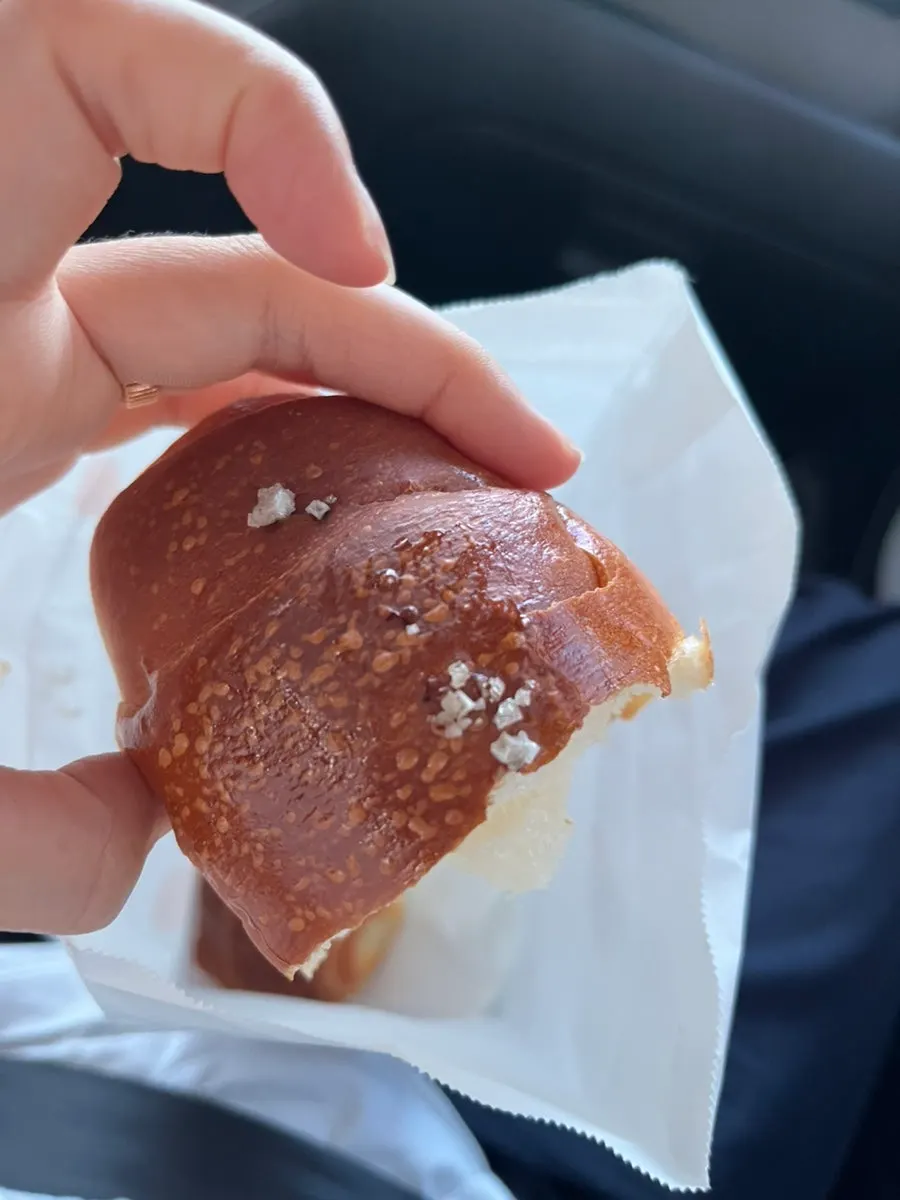 Plain salt bread with coarse salt on top