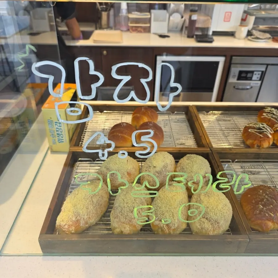코지베어 소금빵 진열장