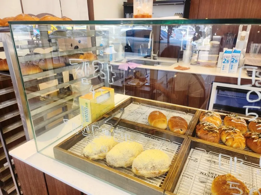 Different types of salt bread displayed at Cozy Bear