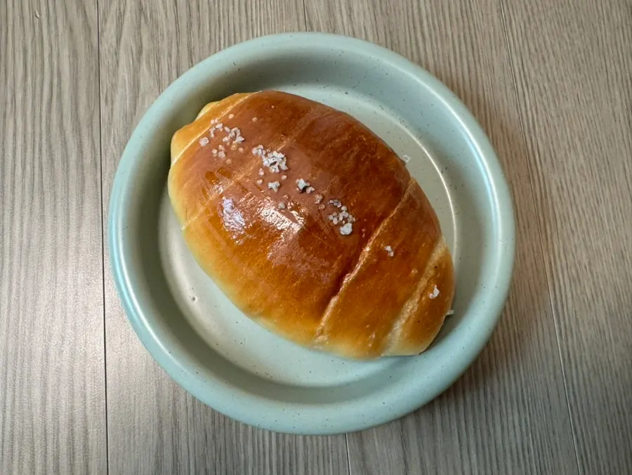 Salt bread torn apart along the grain