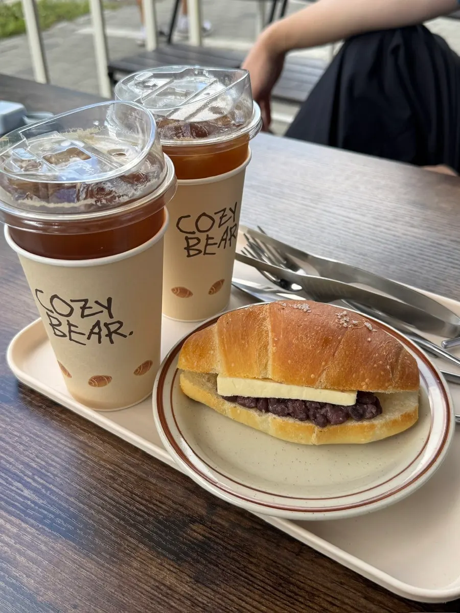 Red-bean-butter salt bread at Cafe Cozy Bear