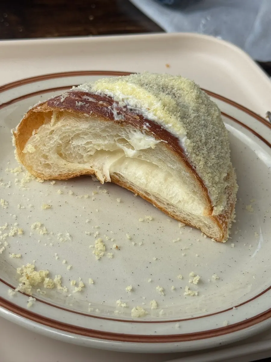 Close-up of the castella salt bread's exterior