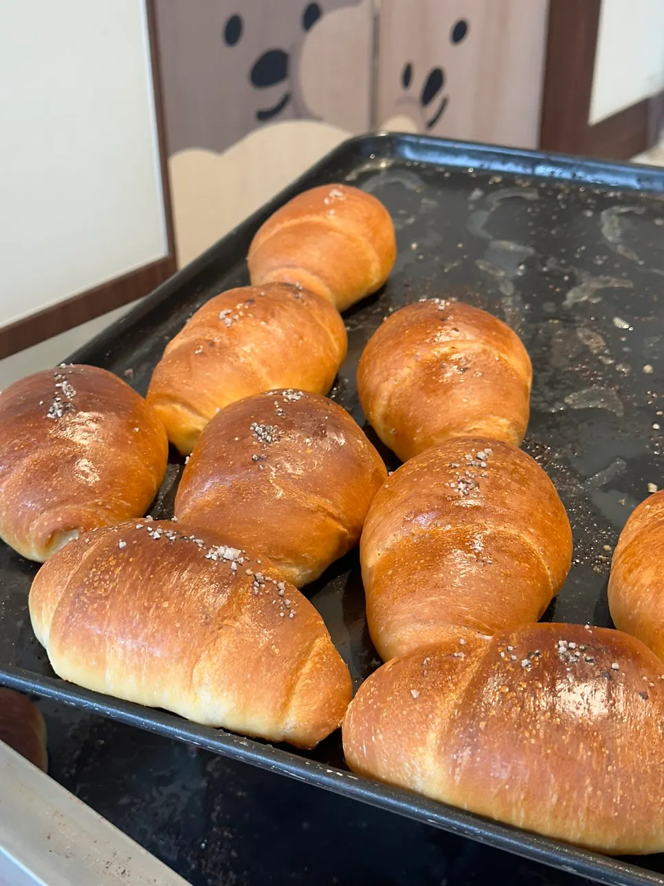 Freshly baked Cafe Cozy Bear salt bread