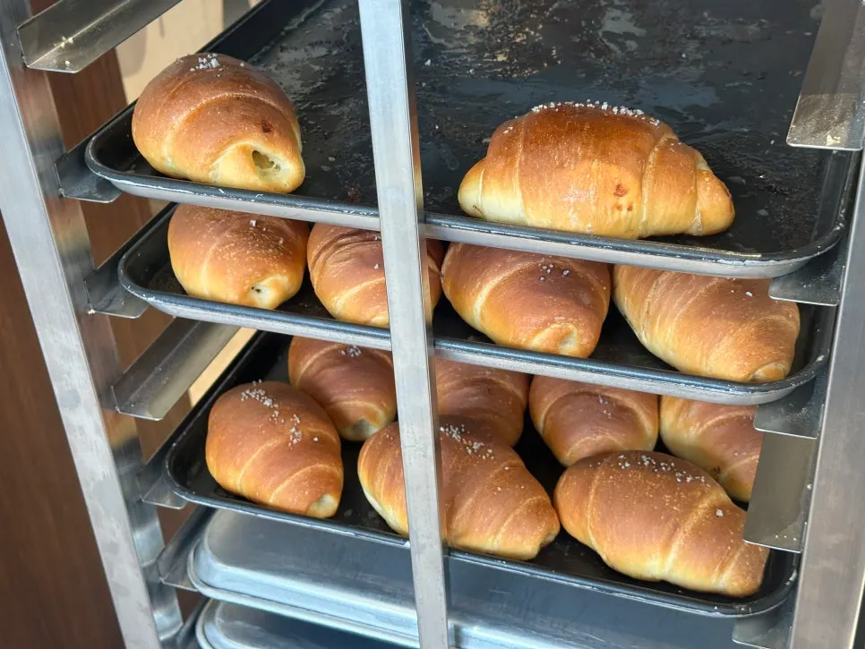 Salt bread and an Americano