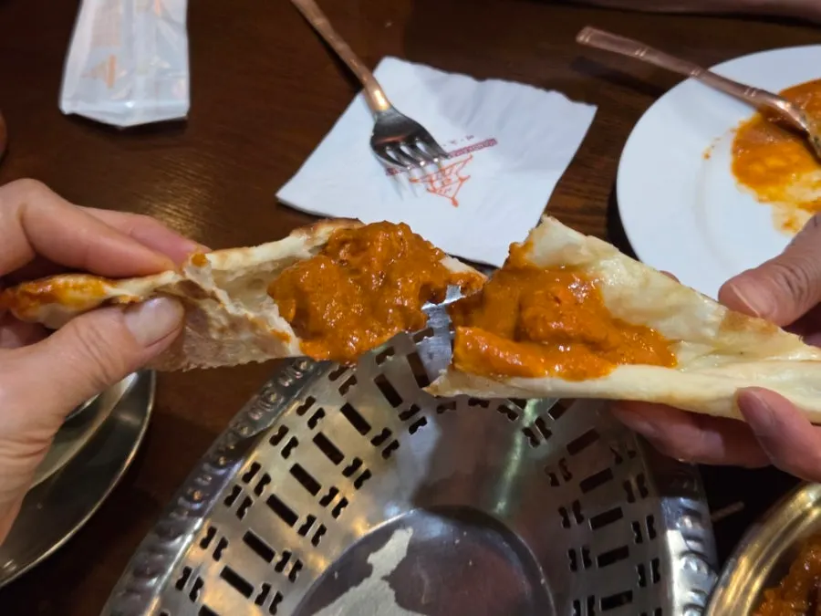 Glossy butter naan