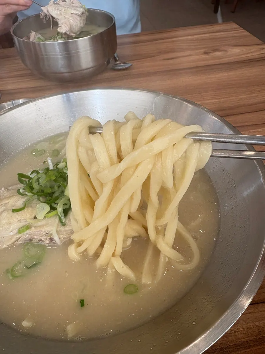 Chicken meat picked apart and placed over the noodles