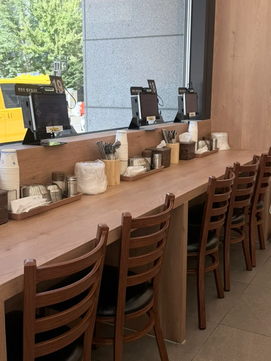 Neatly arranged tables inside the restaurant