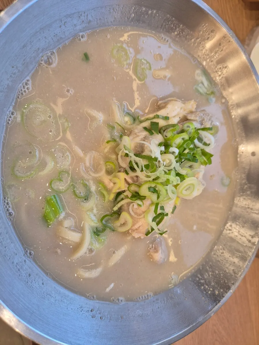 Close-up of the chewy kalguksu noodles