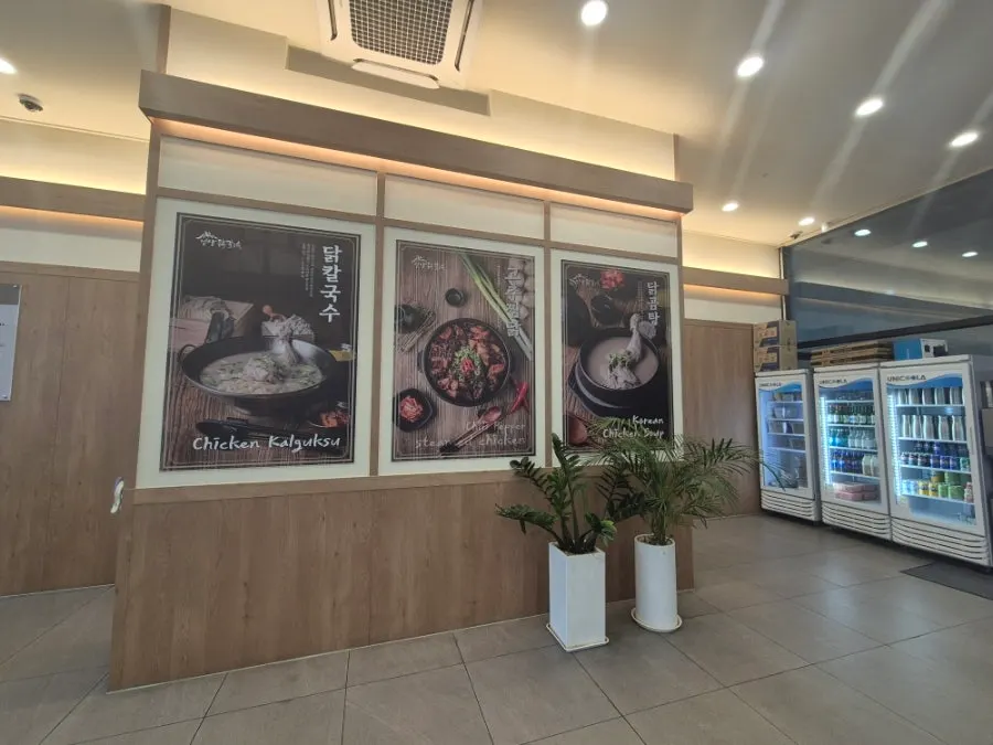 Spacious, clean regular seating inside the store