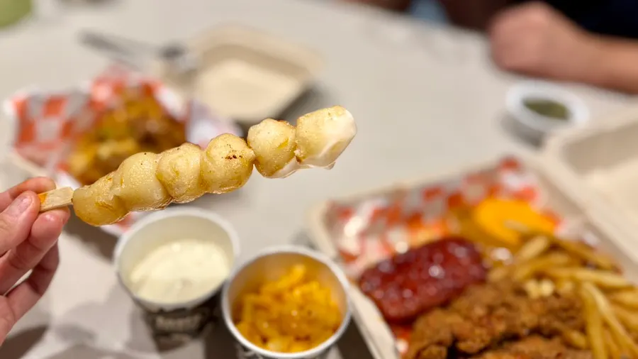 Ranch sauce and mini shrimp burger