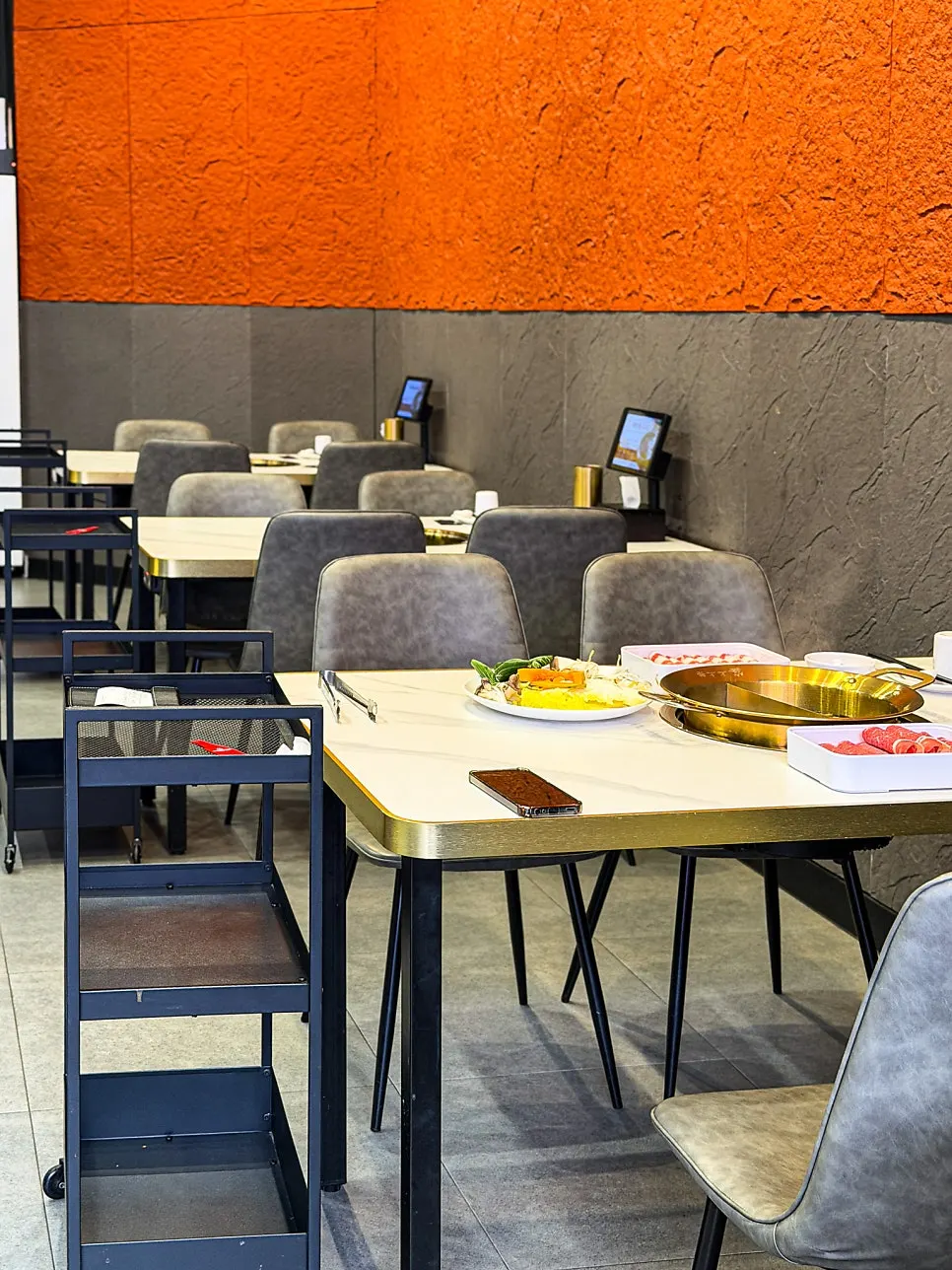 Photo of the roomy restaurant space for people walking through