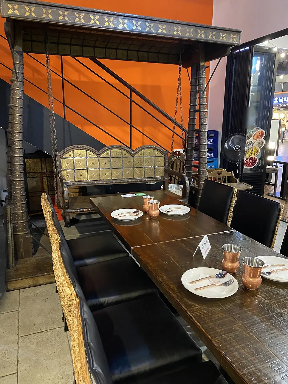 Exotically decorated restaurant interior