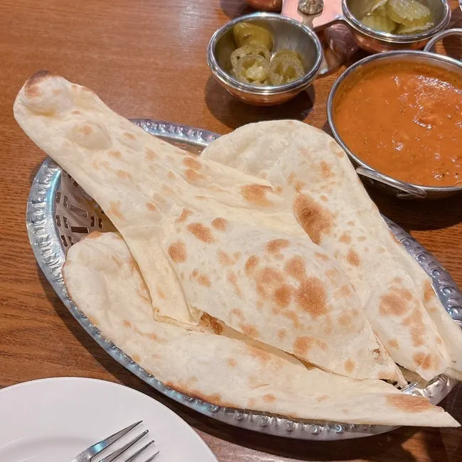 Naan served with curry