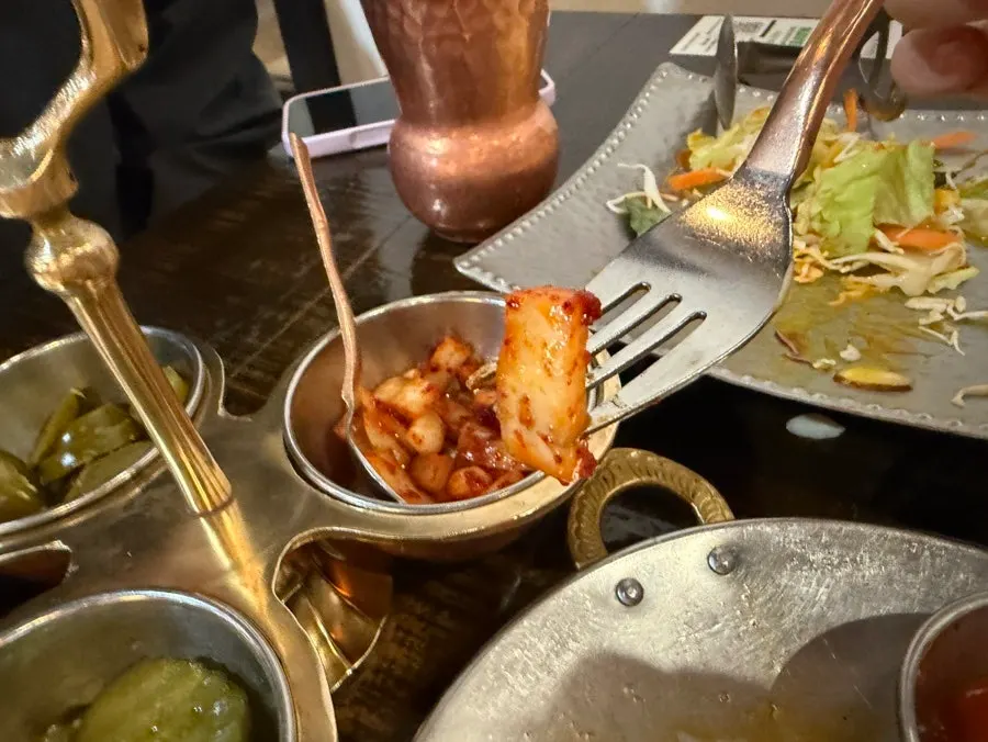 Three standard side dishes at Manokamana