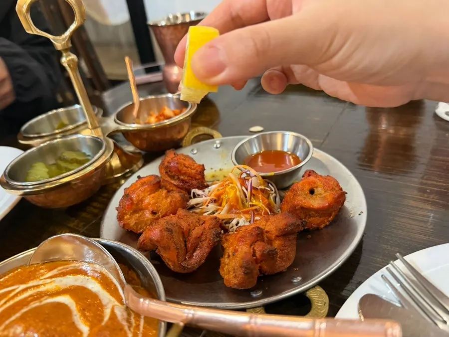Lassi served alongside the Indian food spread at Manokamana