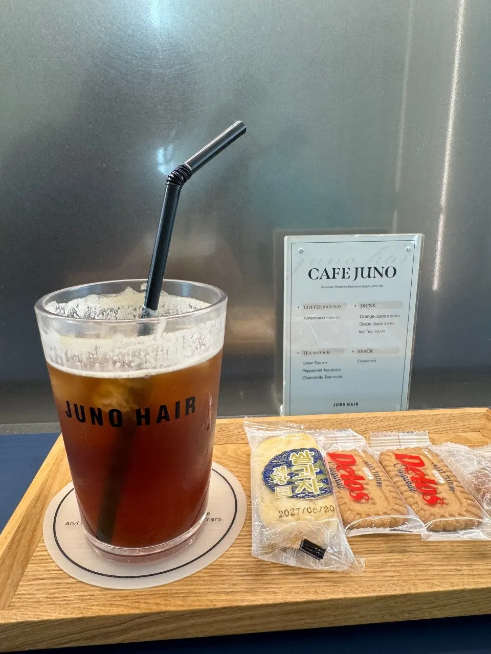 Coffee and dessert enjoyed while waiting