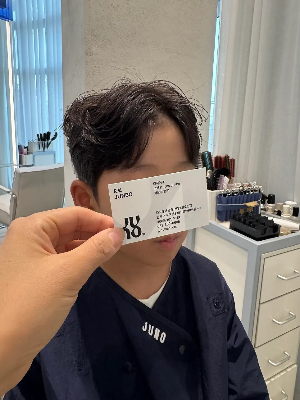 Styling with a blow-dryer and curling oil