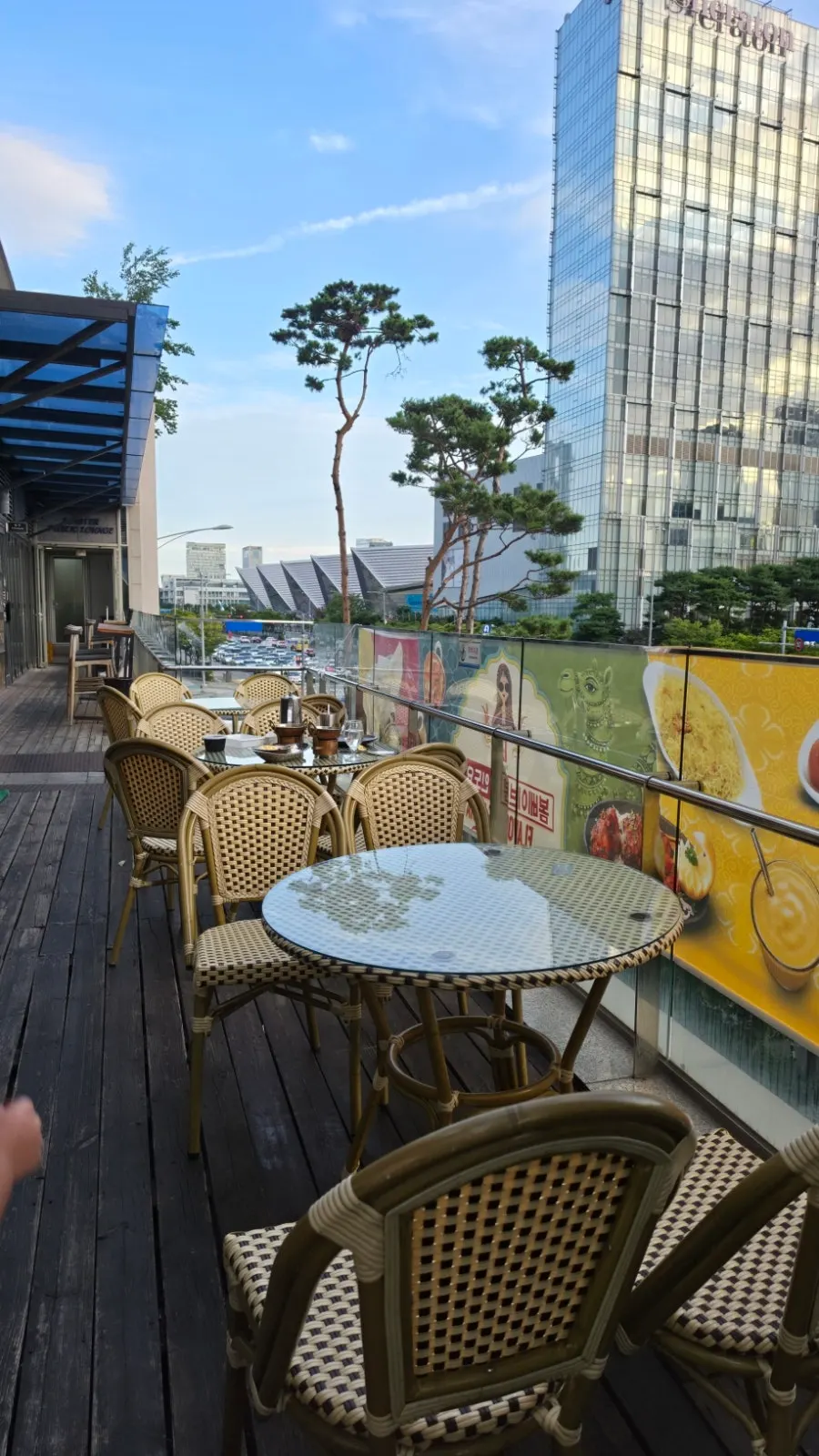 Outdoor terrace seating with a Central Park view